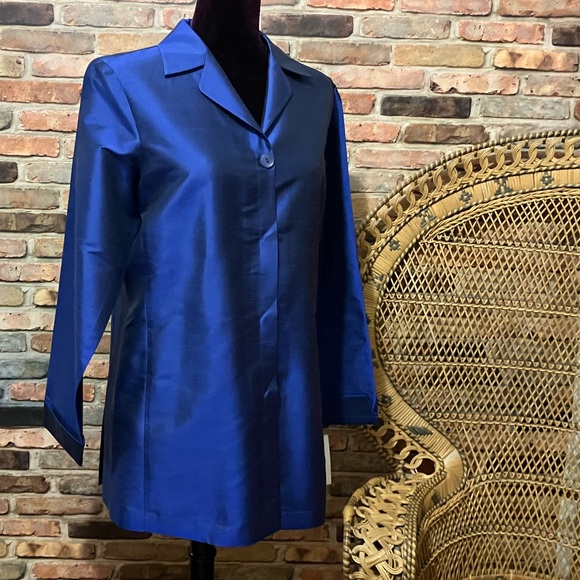 Sunny Leigh Blue Silk Blouse - Picture 1 of 13